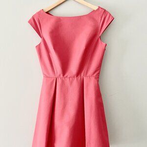 NWOT KATE SPADE Pink Silk/Cotton Dress with Cutout Back and Bows - Size 4